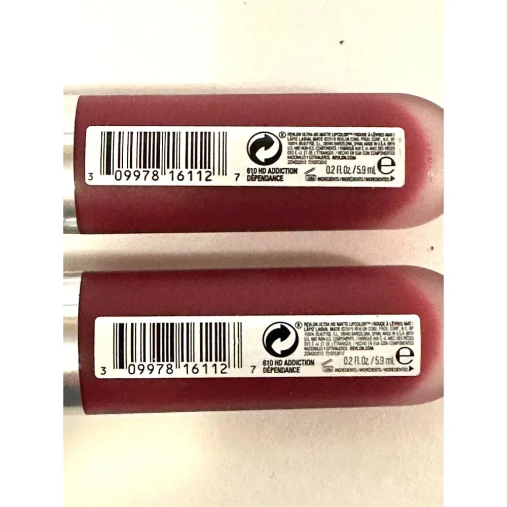 2x Revlon Ultra HD Moisturizing Velvety Matte Lipstick 610 Addiction New Sealed